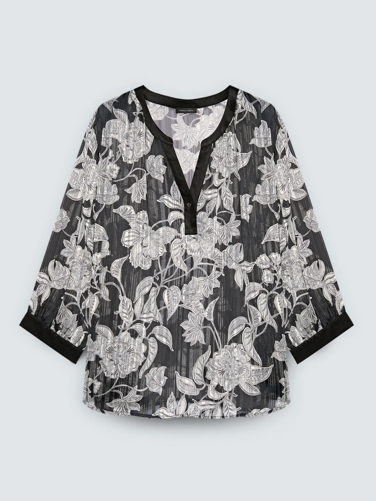 Blusa in creponne con stampa floreale