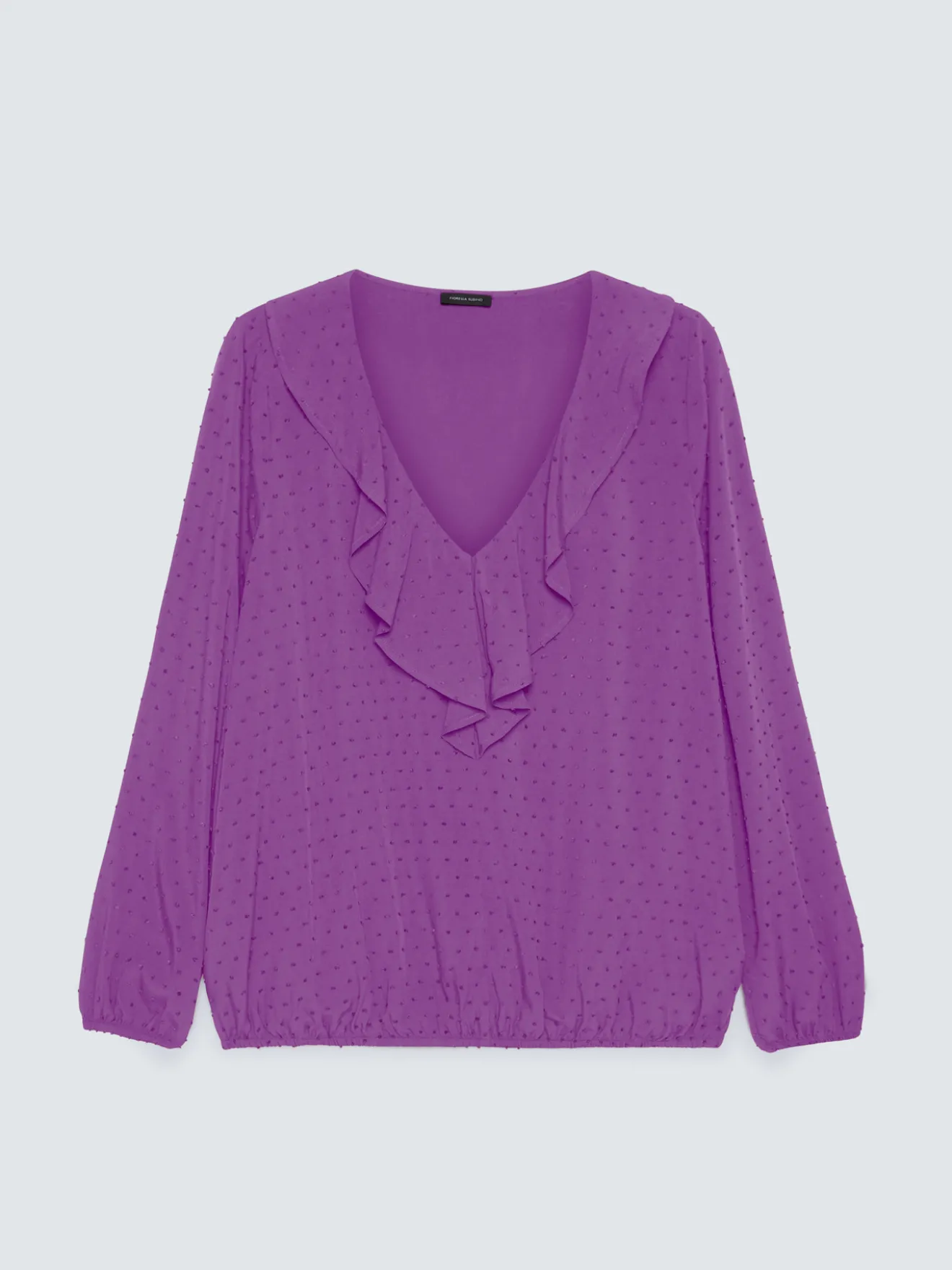 Blusa in plumetis a pois con volant