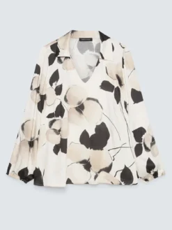 Blusa in raso con stampa floreale