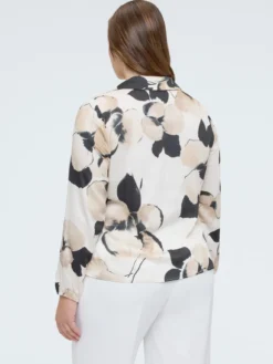 Blusa in raso con stampa floreale