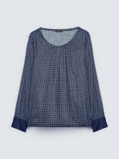Blusa in raso con stampa geometrica