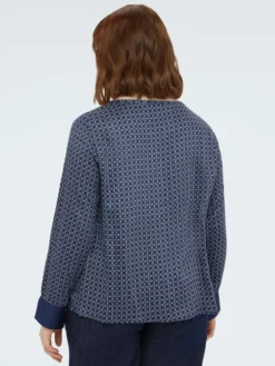 Blusa in raso con stampa geometrica