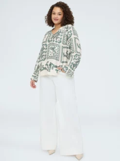 Blusa in raso con stampa paisley