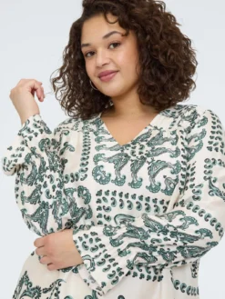 Blusa in raso con stampa paisley