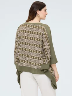 Blusa in raso di viscosa con stampa
