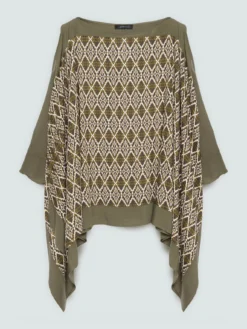 Blusa in raso di viscosa con stampa