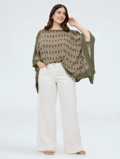 Blusa in raso di viscosa con stampa