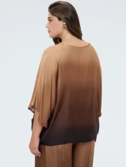 Blusa in raso effetto dégradé