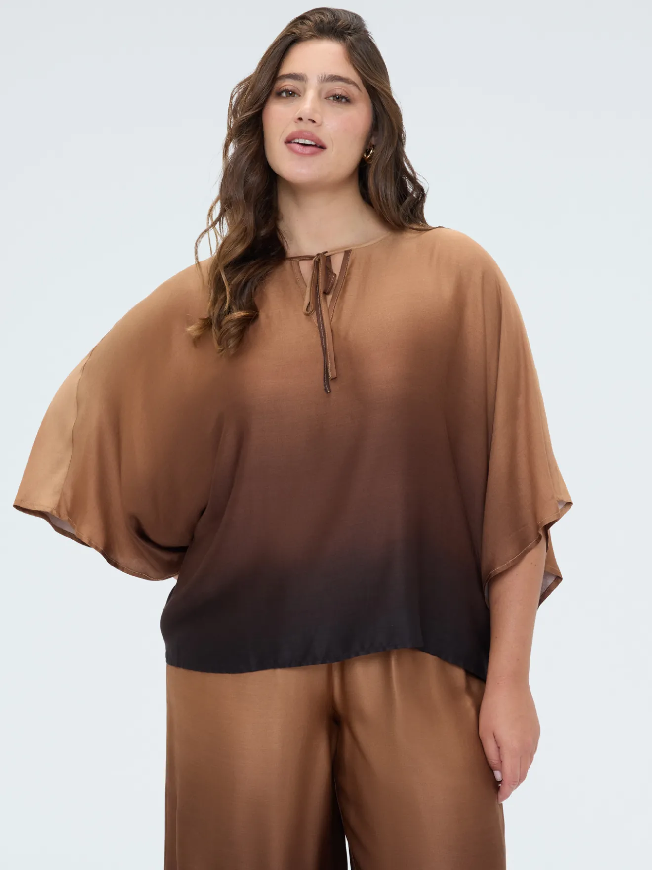 Blusa in raso effetto dégradé