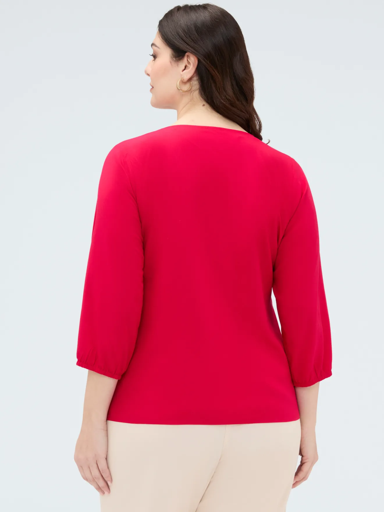 Blusa in viscosa con nodo al fondo