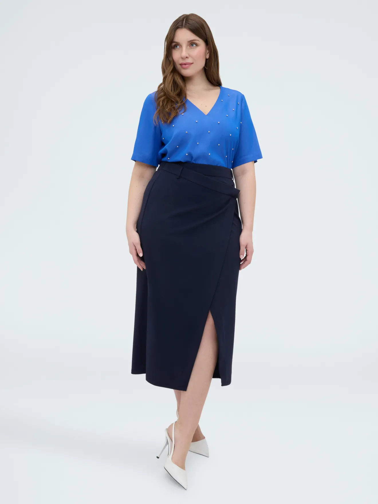 Blusa in viscosa con punti luce