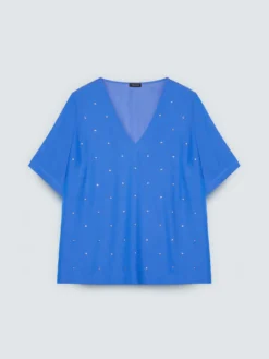 Blusa in viscosa con punti luce