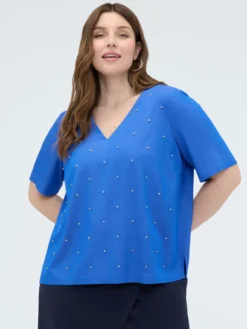 Blusa in viscosa con punti luce