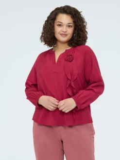 Blusa in viscosa con rosellina