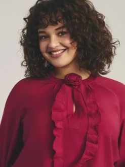 Blusa in viscosa con rosellina