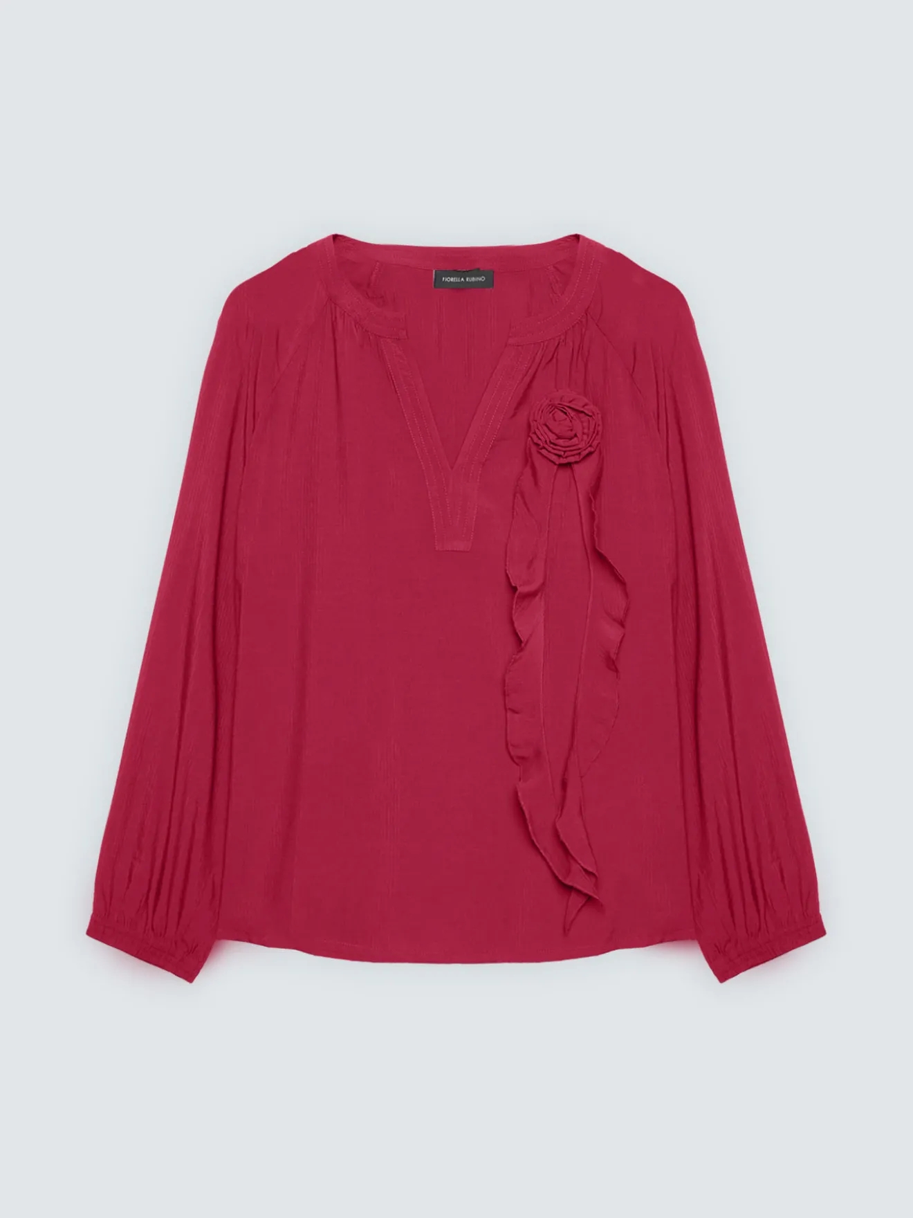 Blusa in viscosa con rosellina