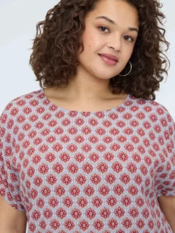 Blusa kimono con stampa geometrica