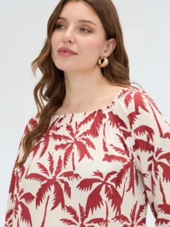 Blusa off-shoulder con stampa