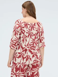 Blusa off-shoulder con stampa