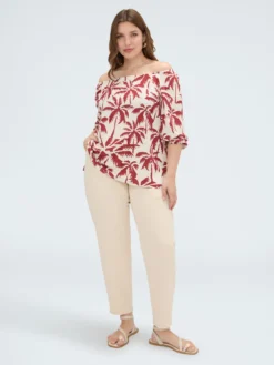 Blusa off-shoulder con stampa