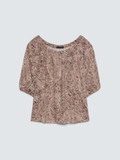 Blusa off shoulders con stampa
