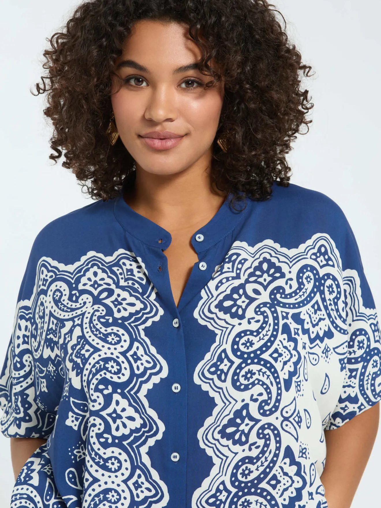 Blusa stampa bandana in viscosa