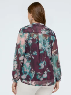 Blusa stampa floreale in creponne