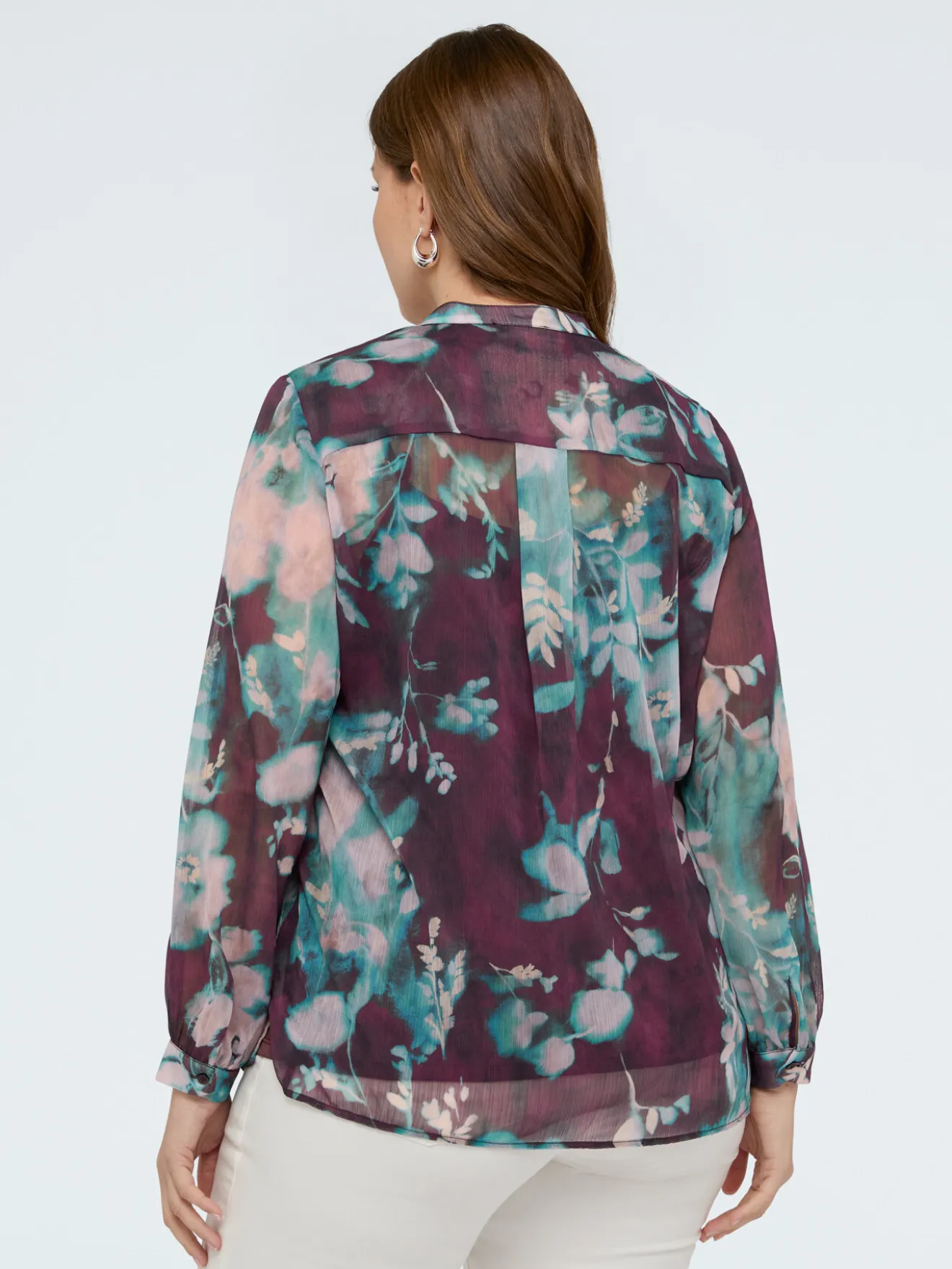 Blusa stampa floreale in creponne