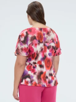 Blusa stampa floreale in viscosa