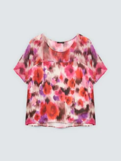 Blusa stampa floreale in viscosa