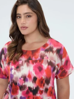Blusa stampa floreale in viscosa