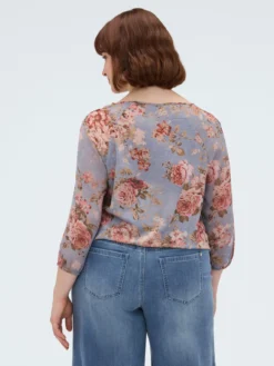 Blusa stampa floreale in viscosa