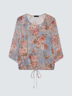 Blusa stampa floreale in viscosa