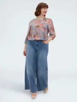 Blusa stampa floreale in viscosa