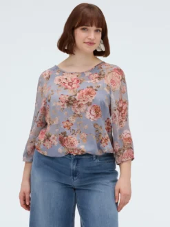 Blusa stampa floreale in viscosa