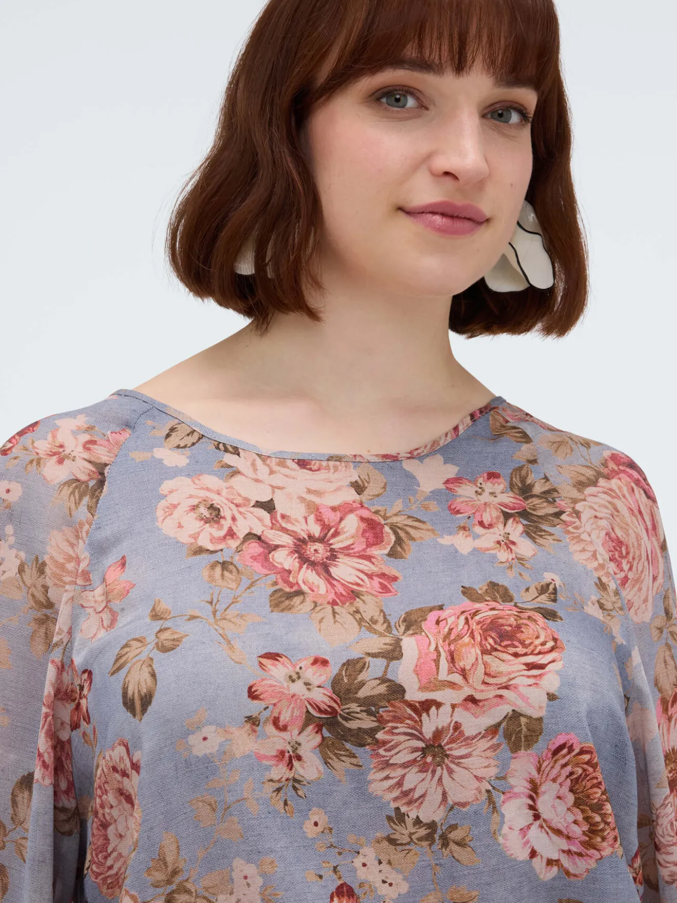Blusa stampa floreale in viscosa