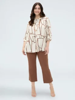 Blusa stampa geometrica in viscosa