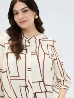 Blusa stampa geometrica in viscosa