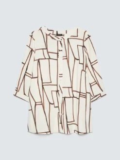 Blusa stampa geometrica in viscosa
