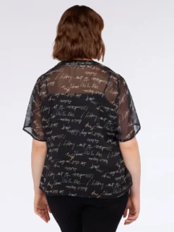Blusa stampa lettering in creponne