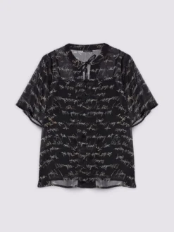 Blusa stampa lettering in creponne