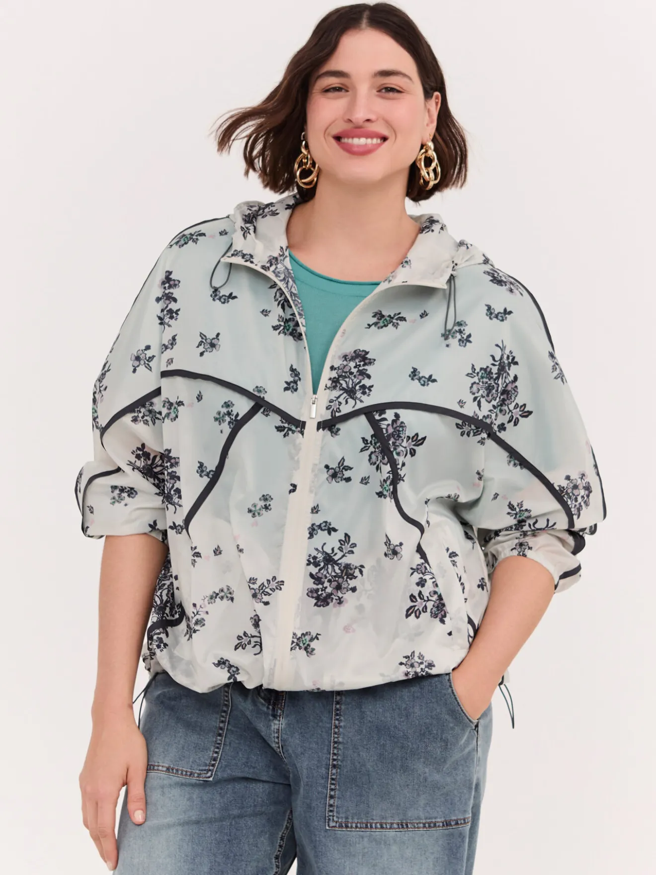 Bomber con stampa floreale