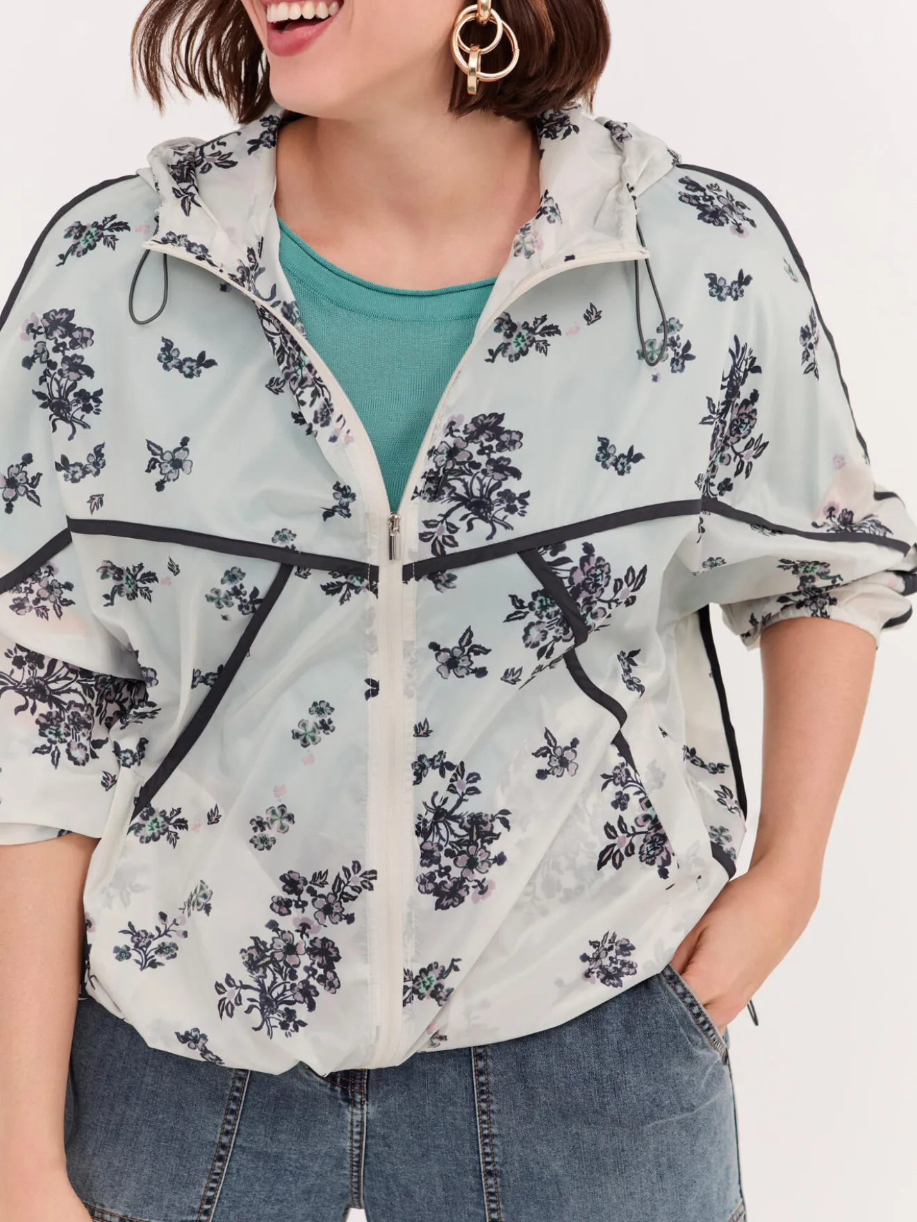 Bomber con stampa floreale