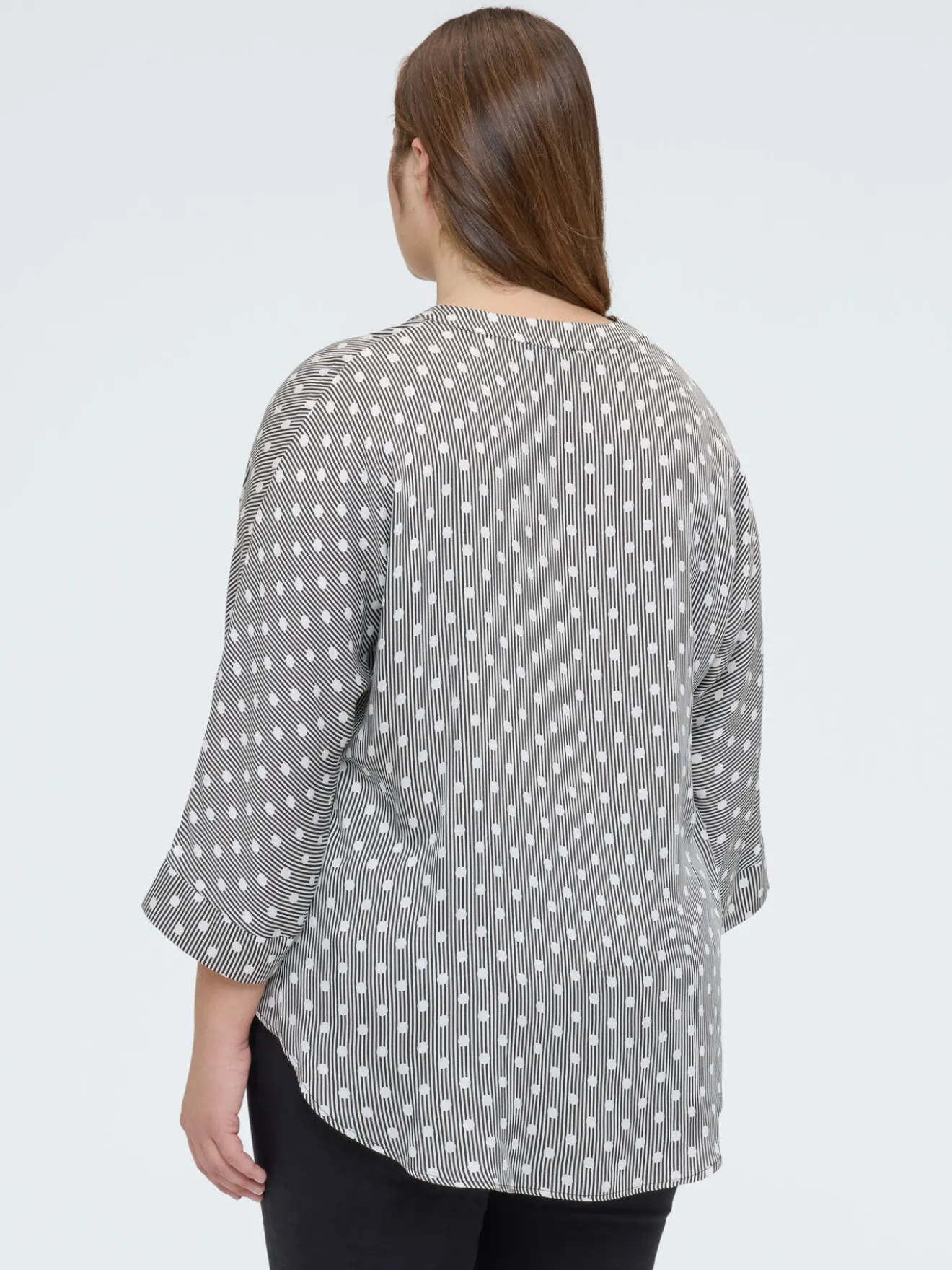 Camicia a pois in raso di viscosa