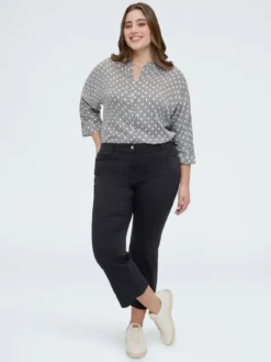 Camicia a pois in raso di viscosa