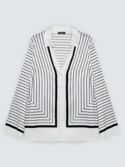 Camicia a righe con scollo a V