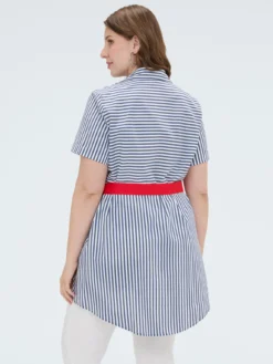 Camicia a righe in misto cotone