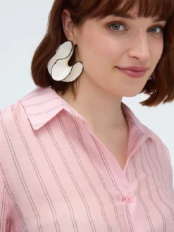 Camicia a righe in misto lyocell