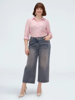 Camicia a righe in misto lyocell