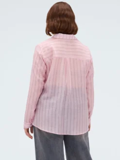 Camicia a righe in misto lyocell